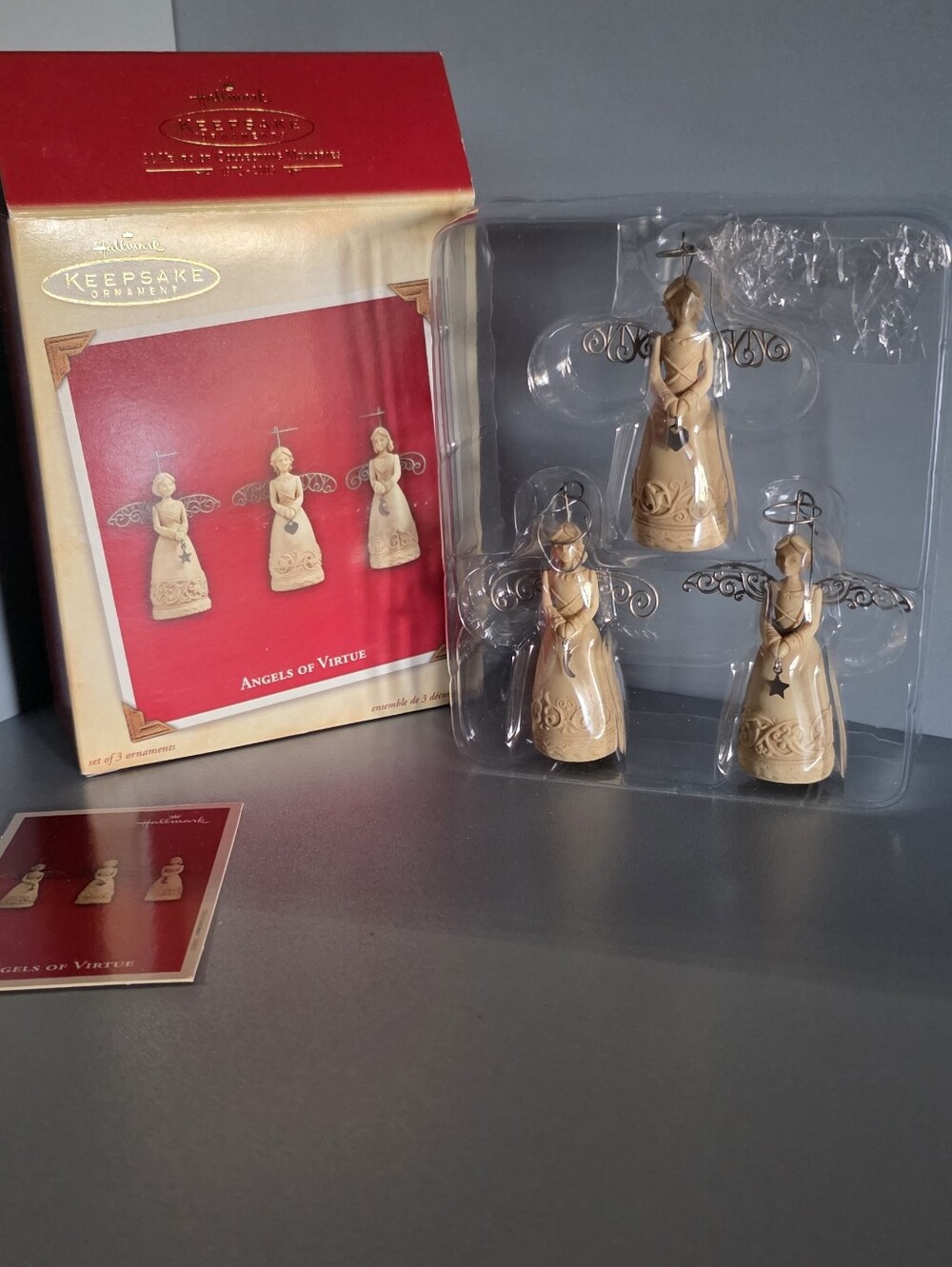 Hallmark Beige Angels of Virtue Three-Piece Ornament Set